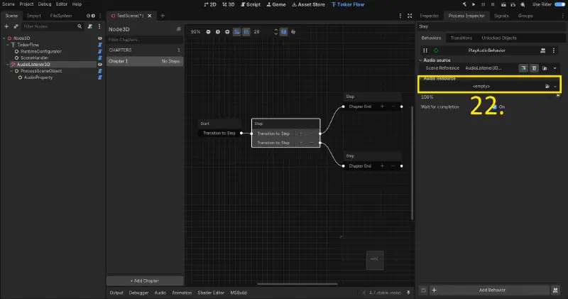 Open the empty Audio Resource picker